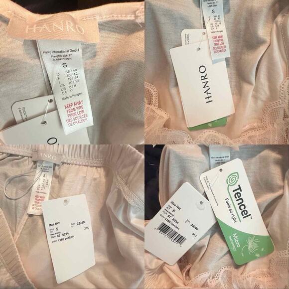 Hanro Mae Pajama Set Cami Short Size Small Bonbon - Picture 6 of 12